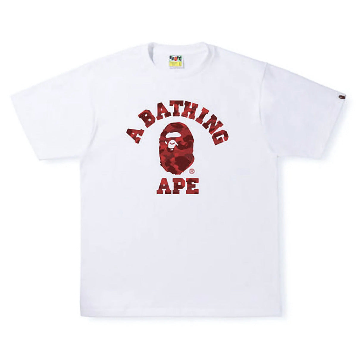 BAPE ABC COLLEGE RED WHITE TEE