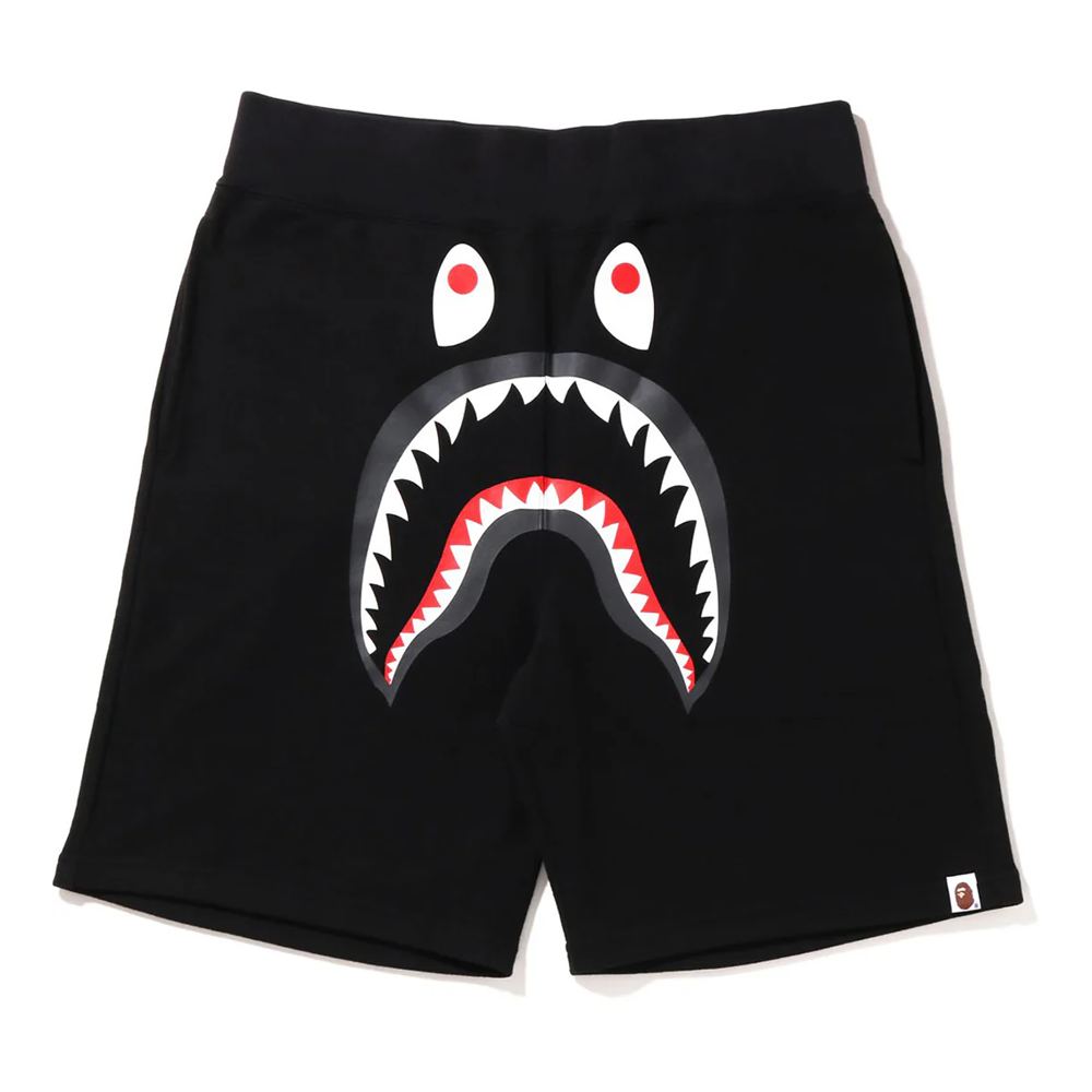 BAPE SHARK SWEAT SHORTS BLACK
