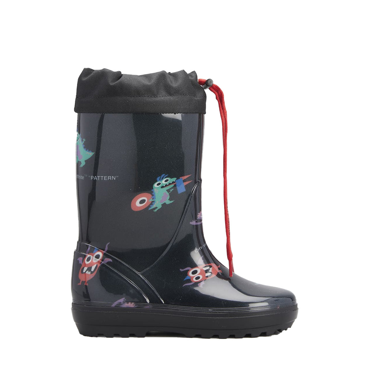 OFF-WHITE KIDS MONSTERS GRAPHIC RAINBOOTS BLACK