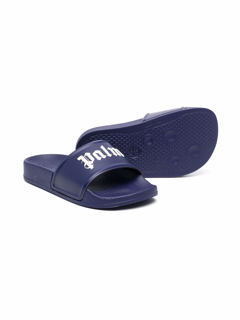 PALM ANGELS KIDS POOL SLIDE BLUE WHITE