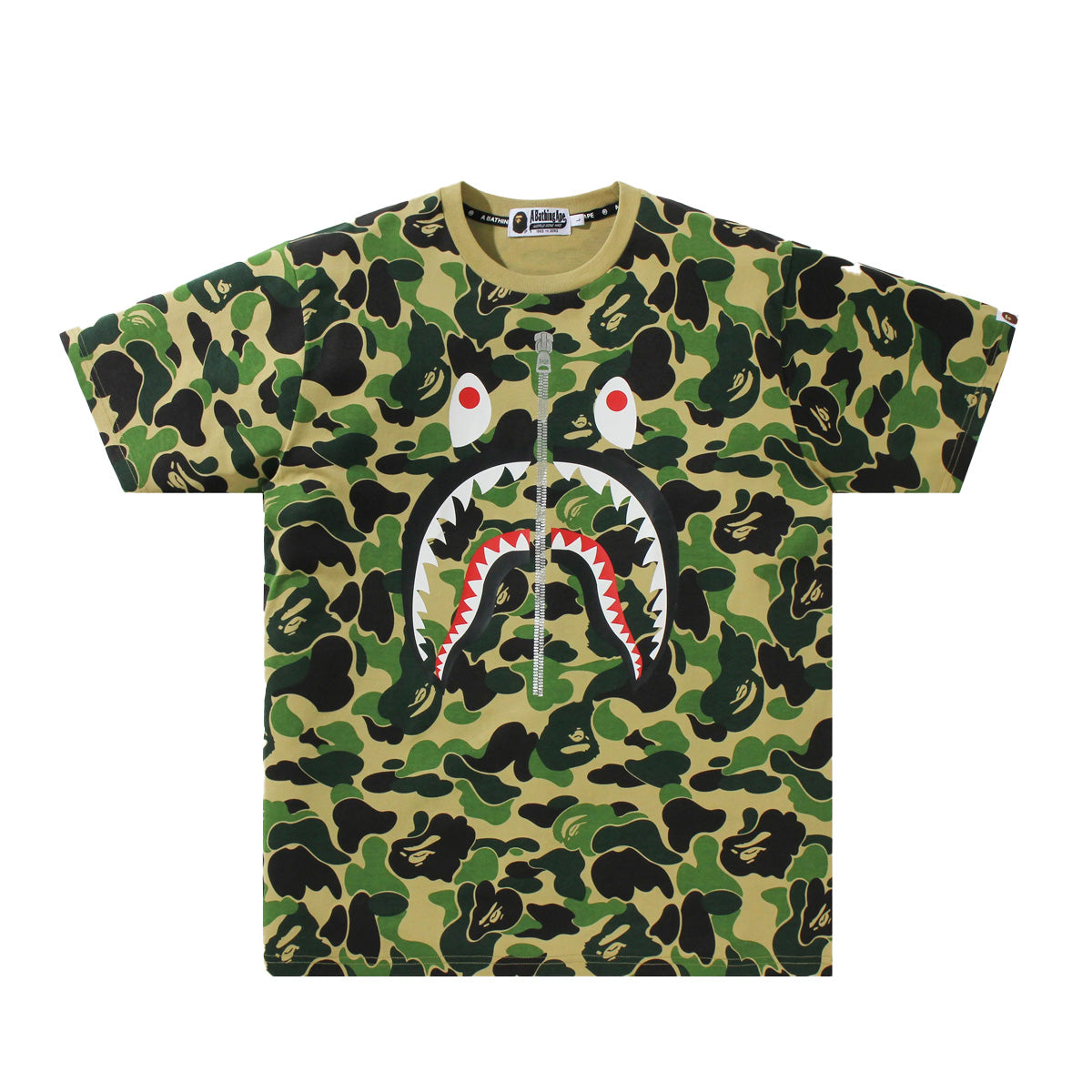 BAPE BIG ABC CAMO SHARK TEE GREEN