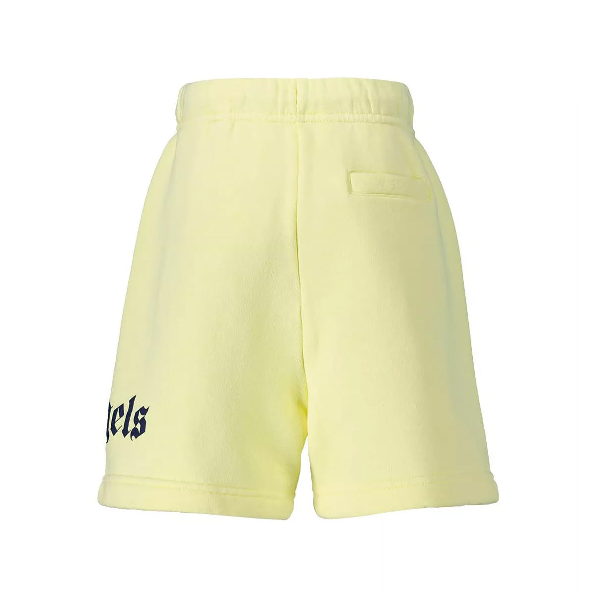 PALM ANGELS FLEECE GIRL SHORTS LOGO YELLOW WHITE