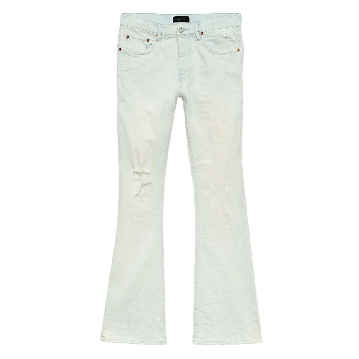 PURPLE FLARE BLOWOUT SUPER FADED INDIGO JEANS