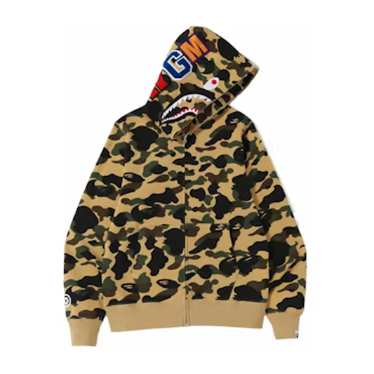 BAPE SHARK FULL ZIP HOODIE YELLOW