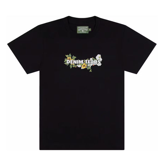 DENIM TEARS FLORAL LOGO TEE BLACK