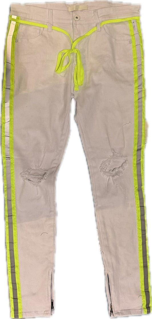 KDNK WHITE LIME JEANS (KNB3160)