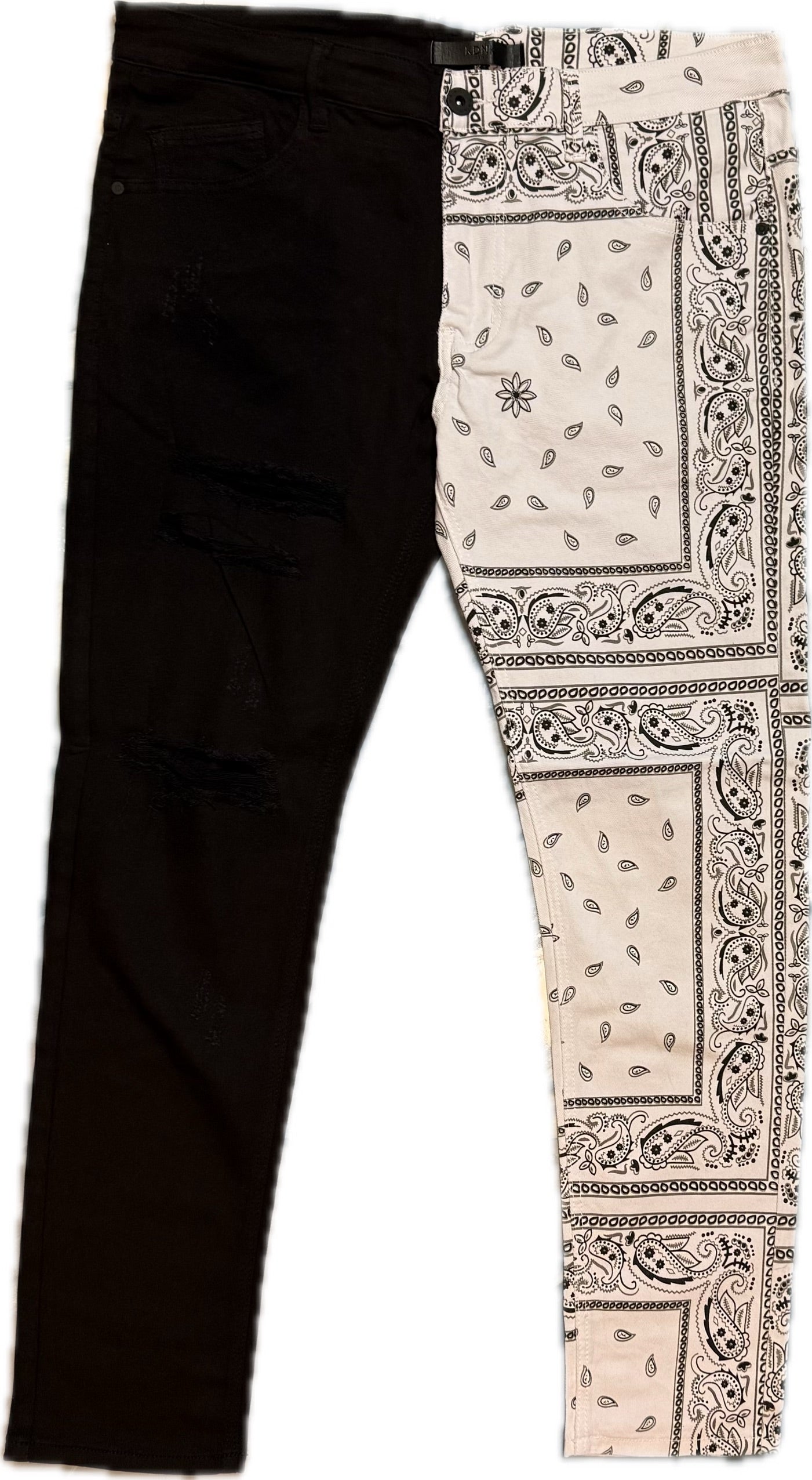 KDNK BLACK WHITE JEANS (KNB3185)