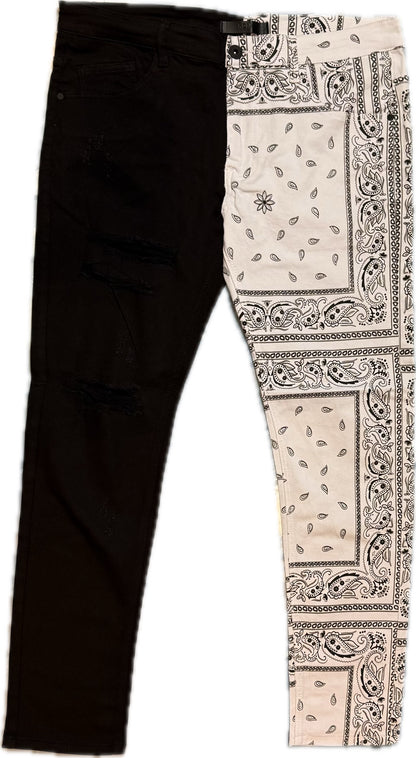 KDNK BLACK WHITE JEANS (KNB3185)
