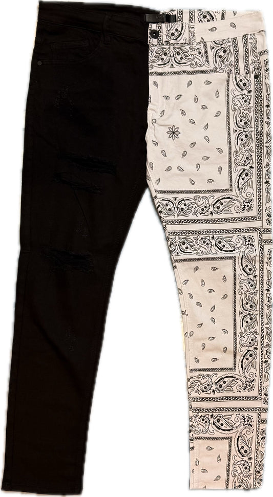 KDNK BLACK WHITE JEANS (KNB3185)