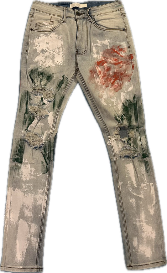 KDNK PAINT SPLATTER SKINNY TAPERED (KND4360)