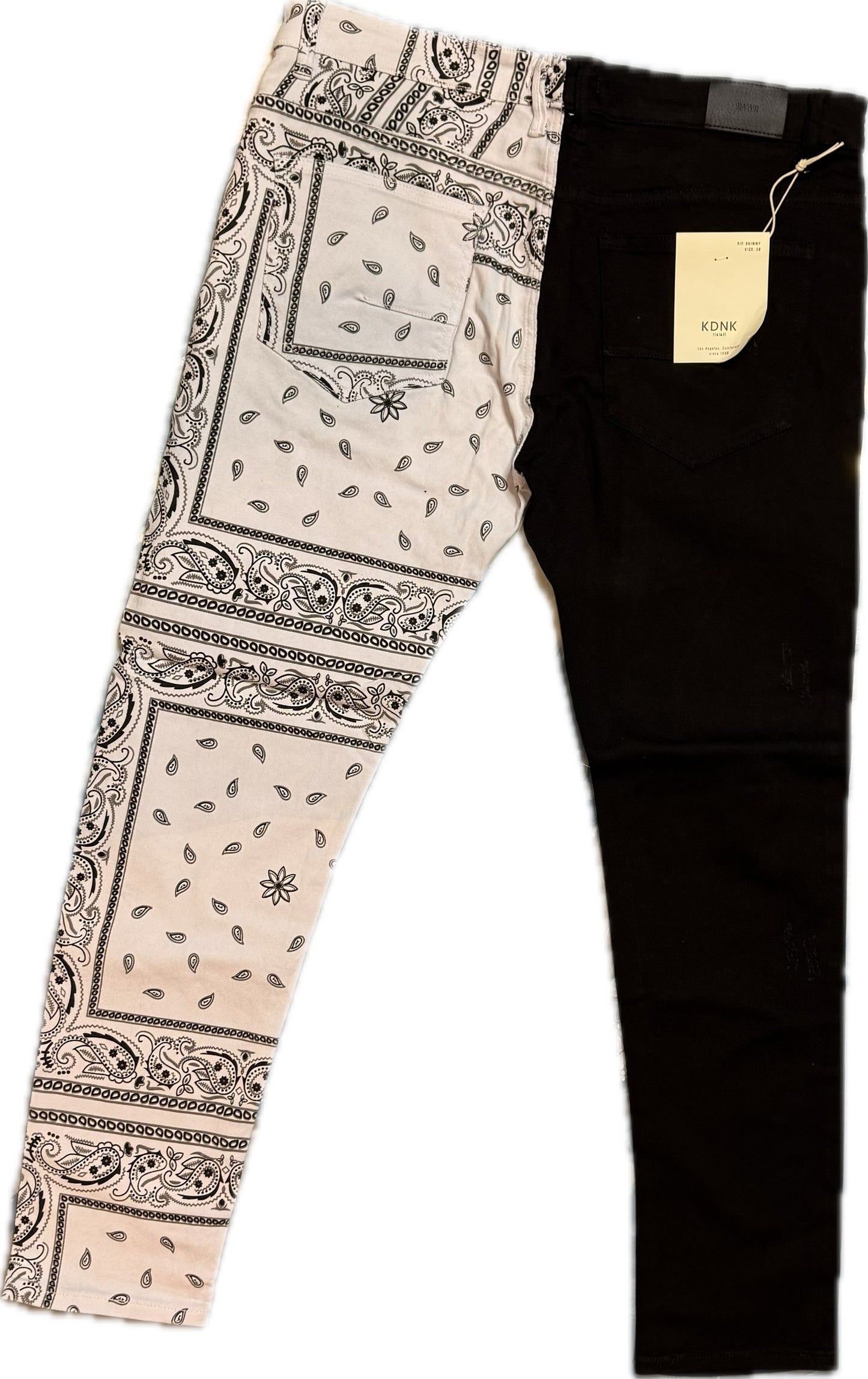KDNK BLACK WHITE JEANS (KNB3185)