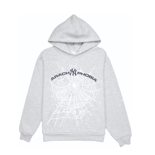 SP5DER ARACH NY PHOBIA HOODIE ASH GREY