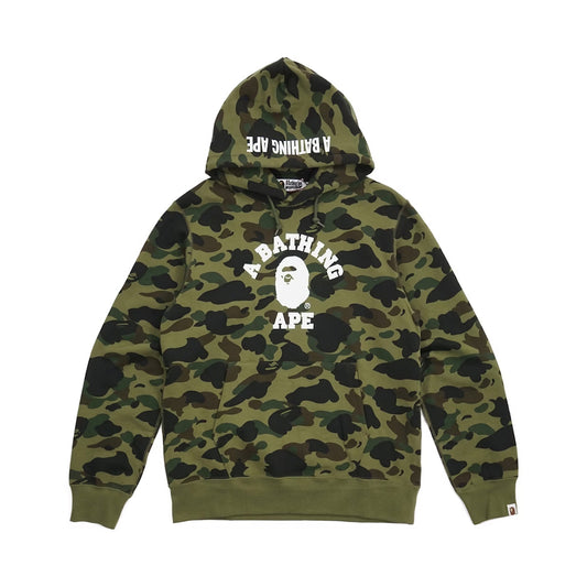 BAPE CAMO COLLEGE PULLOVER HOODIE GREEN