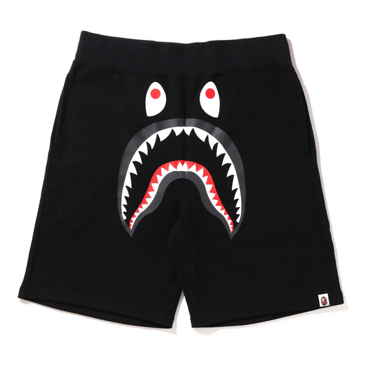 BAPE SHARK SWEAT SHORTS BLACK