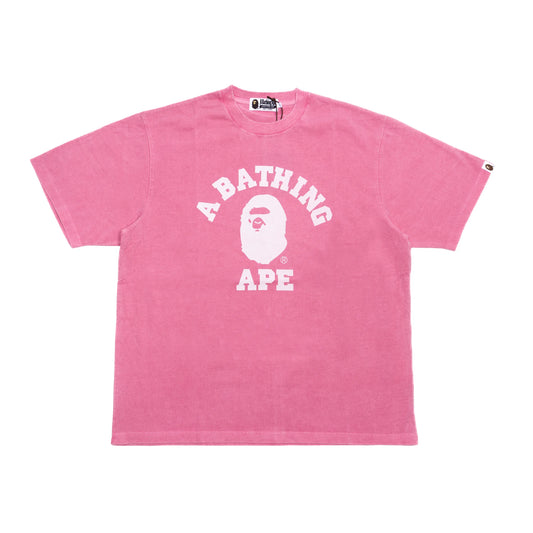 BAPE LADIES OVERDYE COLLEGE TEE PINK
