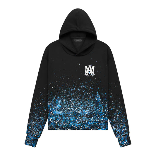 AMIRI MA CRYSTAL PAINTER HOODIE BLACK