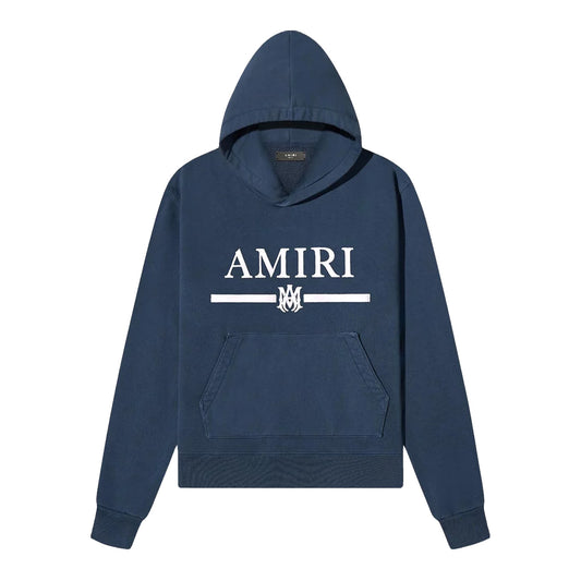 AMIRI MA BAR EMBROIDERY HOODIE POND BLUE