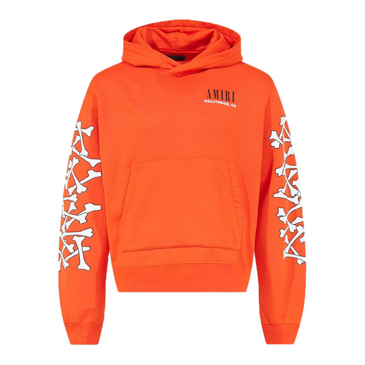 AMIRI BONES HOODIE ORANGE/WHITE