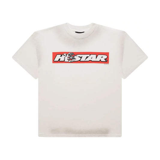 HELLSTAR BOX LOGO TEE WHITE/RED