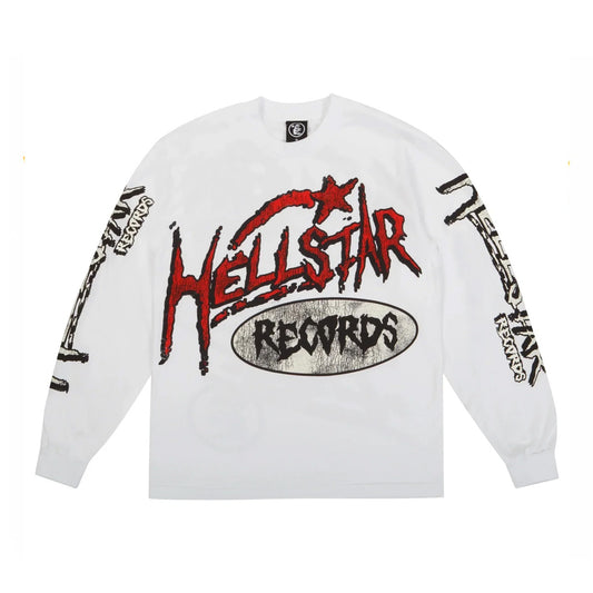 HELLSTAR RECORDS LONG SLEEVE L/S TEE WHITE