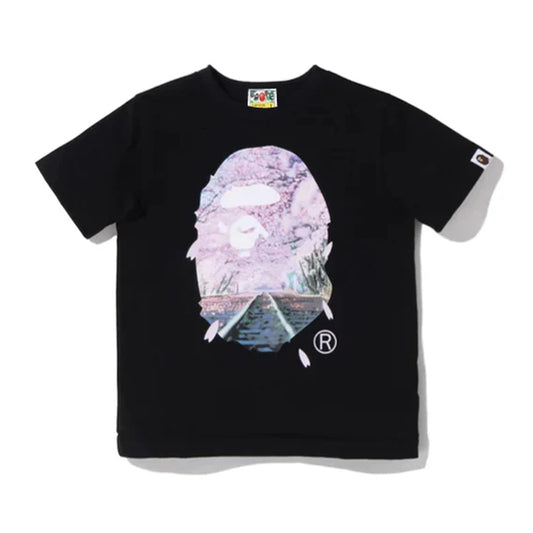 BAPE SAKURA PHOTO APE TEE BLACK