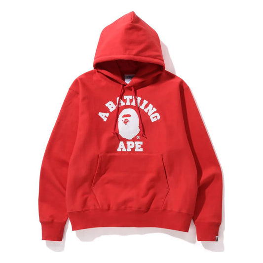 BAPE COLLEGE PULLOVER HOODIE RED