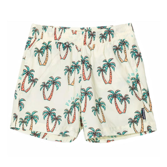 PALM ANGELS BEACHWEAR PANTS AOP COMIX WHITE LIGHT BLUE