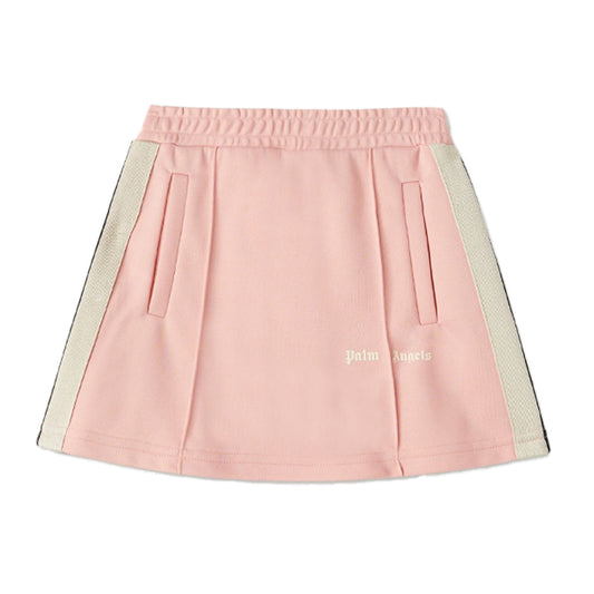 PALM ANGELS TRACK SKIRT AOP PINK BROWN