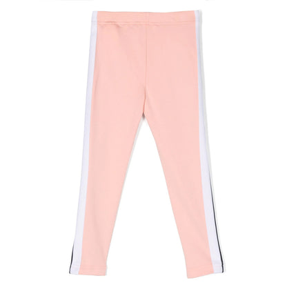 PALM ANGELS GIRL TRACK LEGGINGS PINK WHITE