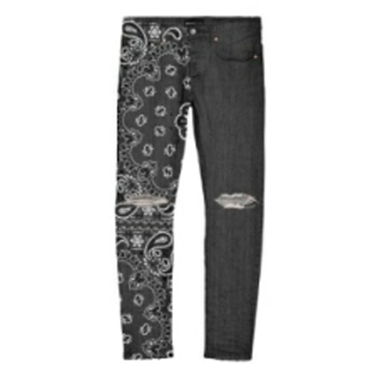 PURPLE CORDUROY BANDANA PRINT BLACK JEANS