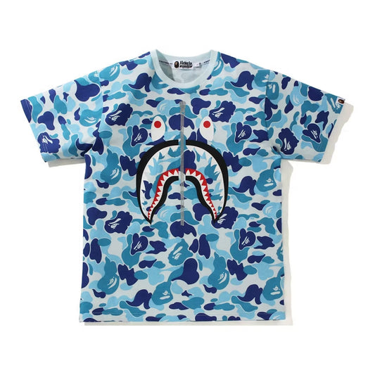 BAPE BIG ABC CAMO SHARK TEE BLUE