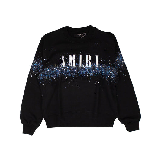 AMIRI CORE CRYSTAL PAINTER CREWNECK BLACK